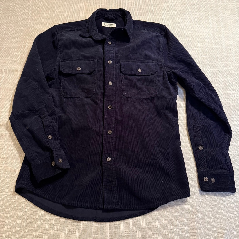 Line of Trade Mens‎ Stone Corduroy Workshirt Midnight Elbow Patches Size M